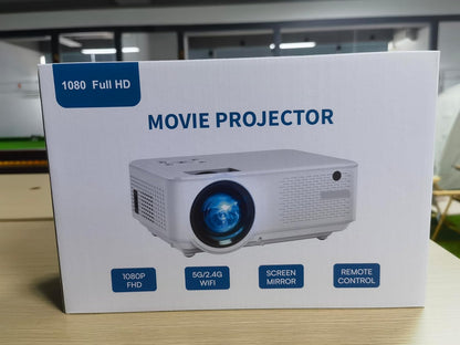 Projector, 16000 Lumen Projector 4K Supported, Native 1080P Full HD Mini Projector Home Cinema with Zoom Function, LED Projector Outdoor Projector 4K, 5G WiFi Bluetooth Projector iOS Compatible TV