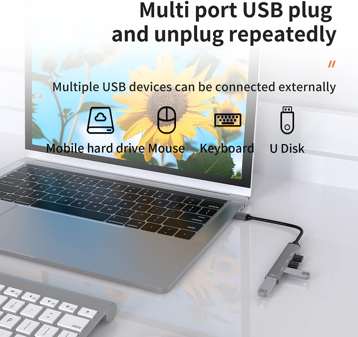 Mini USB A Hub Extensions, 4-Port USB 3.0 & USB 2.0 Ultra Slim Hub, Portable Multi USB Port HUB for Desktop, Laptop, MacBook, Xbox, PS4, Printer, Flash Drive, Mobile HDD…