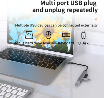 Mini USB A Hub Extensions, 4-Port USB 3.0 & USB 2.0 Ultra Slim Hub, Portable Multi USB Port HUB for Desktop, Laptop, MacBook, Xbox, PS4, Printer, Flash Drive, Mobile HDD…