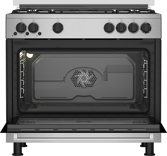 Beko FreeStanding Gas Cooker - 90 cm - 5 burners - Gas Grill - stainless steel - Cooling And Cooking Fan - enamelled holder- Turkey - GGR 15115DX NE - T