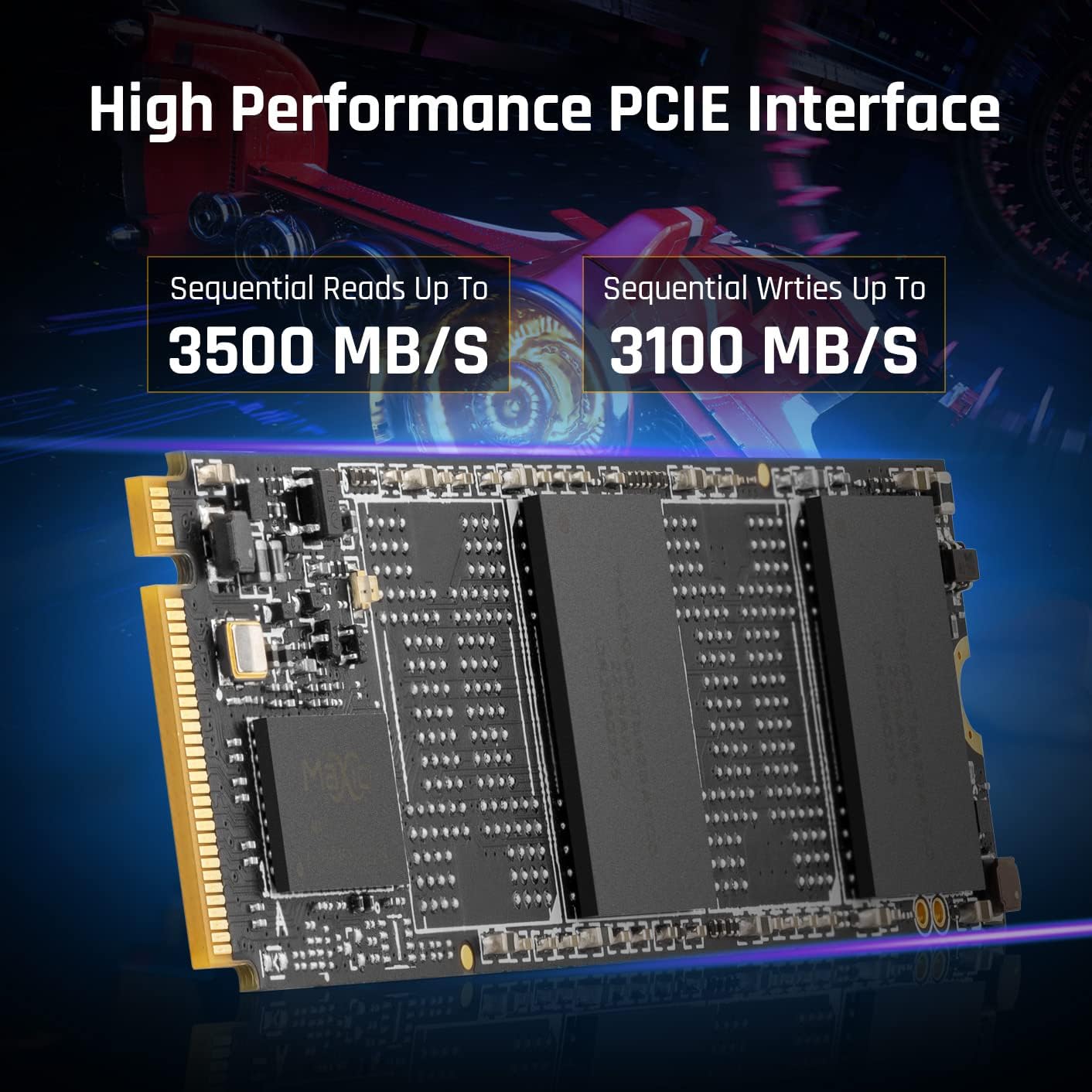 Hikvision E3000 Internal NVMe PCIe M.2 SSD 256GB, Internal Solid State Drive, Gen 3x4, 2280, 3D NAND Flash Memory, Up to 3500MB/s Read Speed