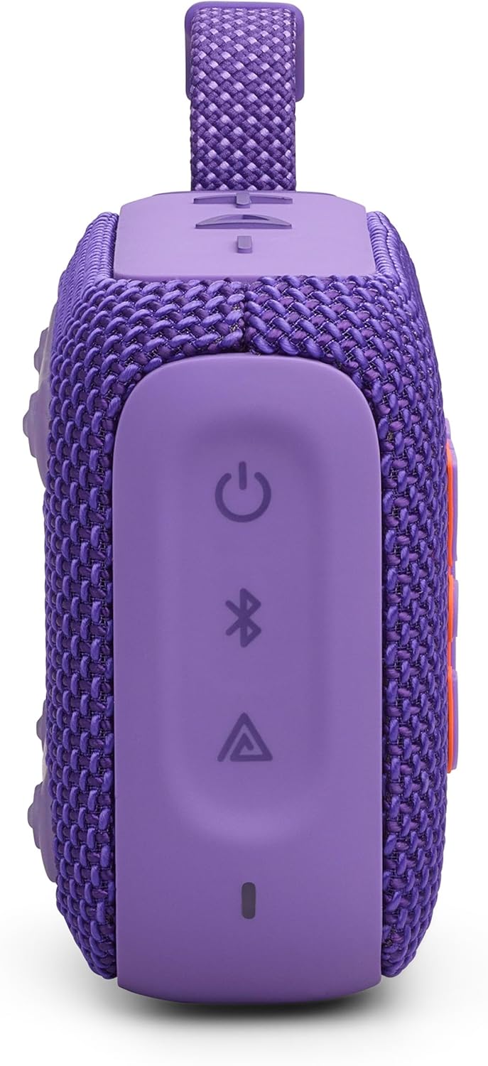 JBL Go 4 in Purple - Portable Bluetooth Speaker Box Pro Sound, Deep Bass and Playtime Boost Function - Waterproof and Dustproof - 7 Hours Runtime