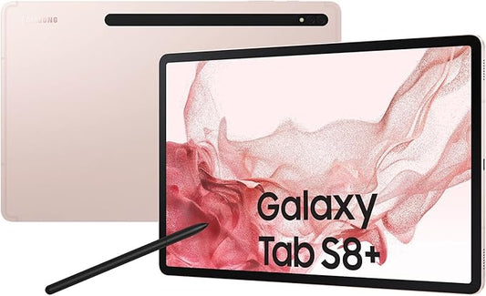 Samsung Galaxy Tab S8+, 5G, 12.4 Inch, 256 GB Internal Memory, 8 GB RAM, 5G, Android Tablet with S Pen, Pink Gold