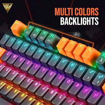 Gamdias Hermes M5A Wired Mechanical Gaming Keyboard with Multi Colors backlights, Aluminum Bezel, Anti-ghosting Keys and N-Key Rollover (Blue Mechanical Switch)