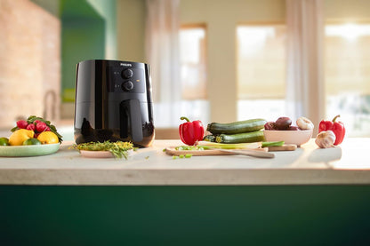 Philips Airfryer L - 1400W, 50Hz, 4.1L, 0.8KGs, Analogue, Rapid Air Technology, Connected with HomeID APP, Black - HD9200 - T