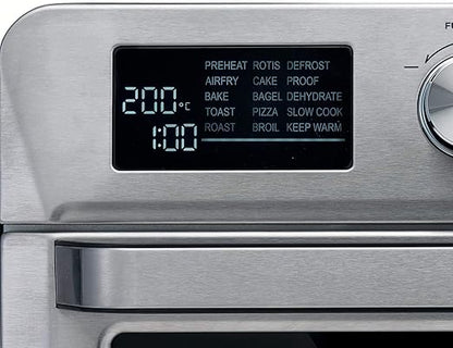 Ariete Airy Fryer 2-In-1, 25L Toaster Oven + 7L Air Fryer, Oven Toaster Grill With Large Capacity, Rotisserie Function, Silver (by De'longhi Group) - T