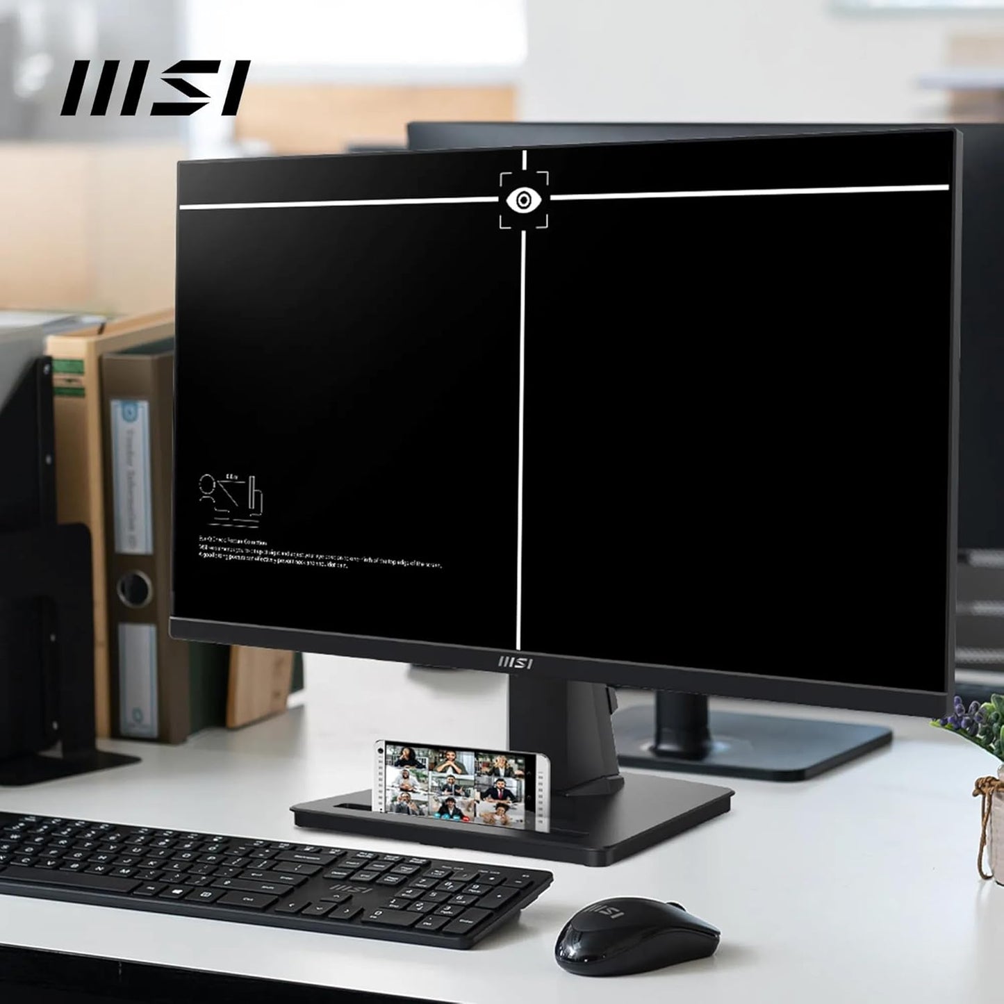 MSI PRO MP251 24.5 Inch Full HD Office Monitor - 1920 x 1080 IPS Panel, 100 Hz, Eye-Friendly Screen, Built-in Speakers, Tilt-Adjustable - HDMI 1.4b, D-Sub (VGA)