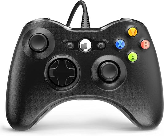 YAEYE Wired Controller for Xbox 360, Game Controller for 360 with Dual-Vibration Turbo Compatible with Xbox 360/360 Slim and PC Windows 7,8,10,11