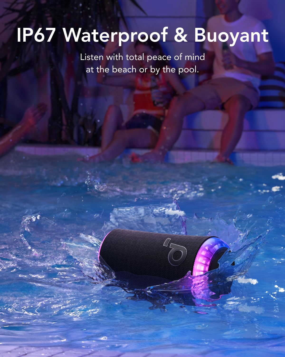 soundcore Glow Portable Speaker with 30W 360° Sound, Synchronized Radiant Light, 18H Playback, Customizable EQ and Light Show, and IP67 Waterproof