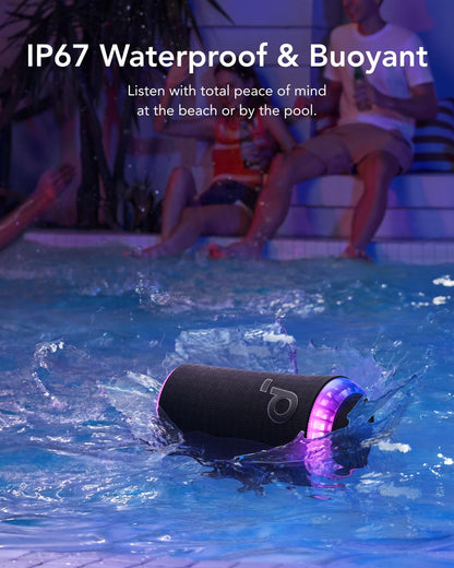 soundcore Glow Portable Speaker with 30W 360° Sound, Synchronized Radiant Light, 18H Playback, Customizable EQ and Light Show, and IP67 Waterproof