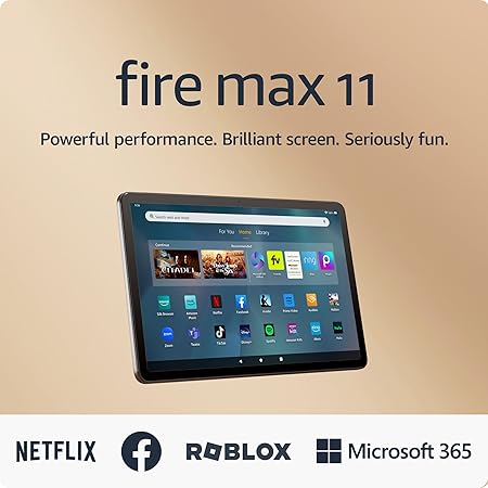 Amazon Fire Max 11 tablet, vivid 11” display, all-in-one for streaming, reading, and gaming, 14-hour battery life, optional stylus and keyboard, 64 GB, Gray - T