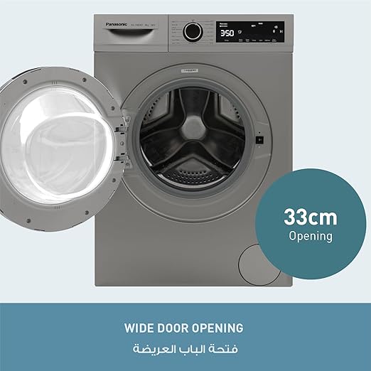 PANASONIC WASHING MACHINE FULL AUTOMATIC 8 KG 1400 RPM SILVER NA-148VB7