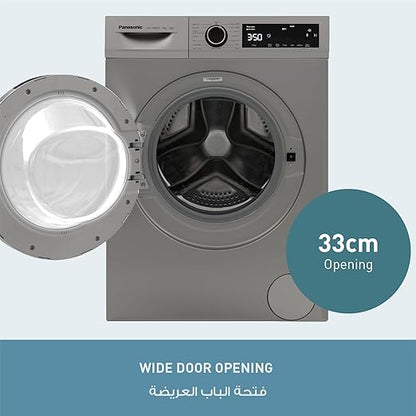 PANASONIC WASHING MACHINE FULL AUTOMATIC 8 KG 1400 RPM SILVER NA-148VB7