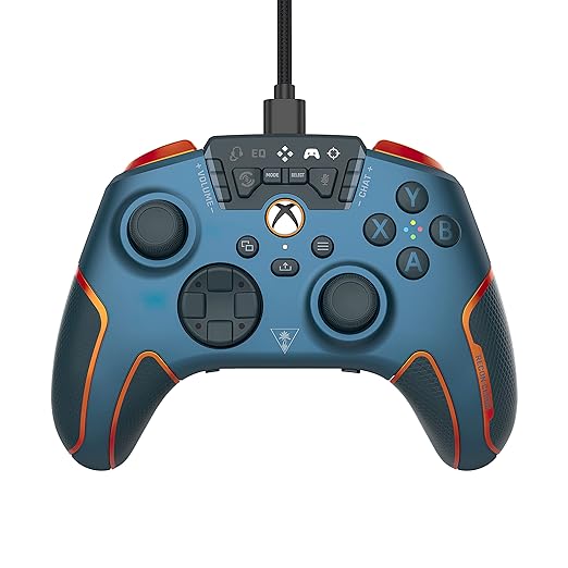 Turtle Beach Recon Cloud Wired Game Controller with Bluetooth for Xbox Series X|S, Xbox One, Windows, Android Mobile Devices – Remappable Buttons, Audio Enhancements, Superhuman Hearing – Blue Magma