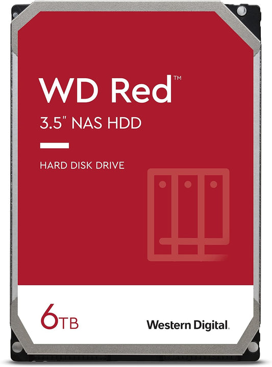 WD 6TB Red NAS Internal Hard Drive HDD - 5400 RPM, SATA 6 Gb/s, SMR, 256MB Cache, 3.5" - WD60EFAX