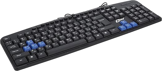 Zero Electronics ZR-200 Fashionable Standard Keyboard With Modern Design - Black Blue