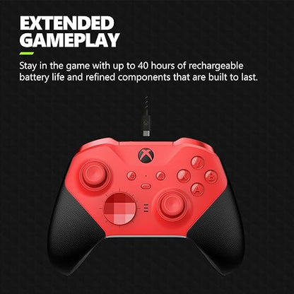 Microsoft - Elite Series 2 Core Wireless Controller for Xbox Series X, Xbox Series S, Xbox One, and Windows PCs - Red