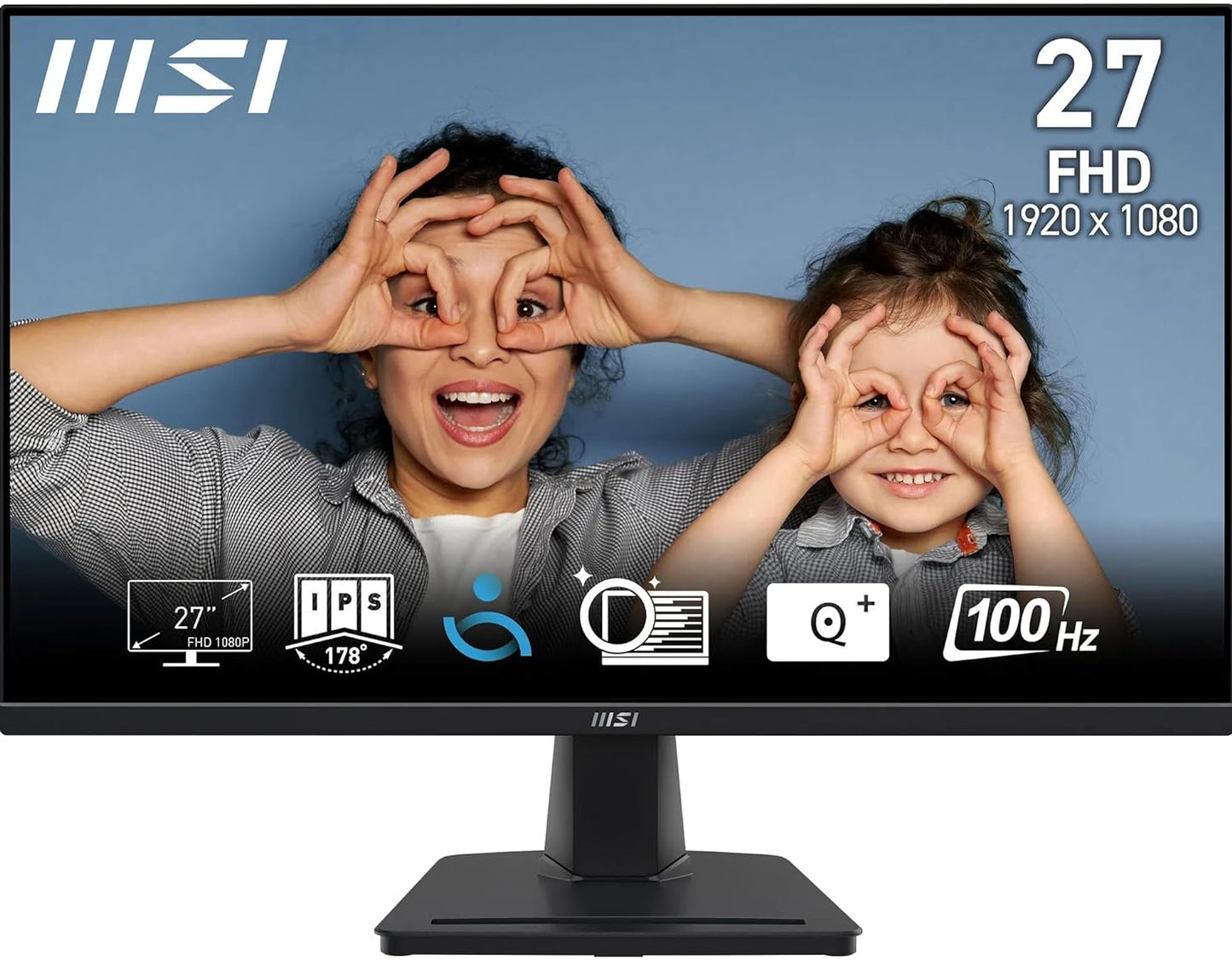 msi PRO MP275 27 Inch Full HD Office Monitor - 1920 x 1080 IPS Panel, 100 Hz, Eye-Friendly Screen, Built-in Speakers, Tilt-Adjustable - HDMI 1.4b, D-Sub (VGA)