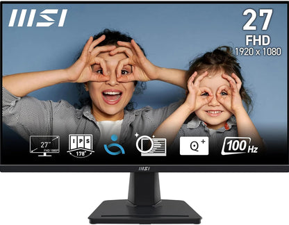 msi PRO MP275 27 Inch Full HD Office Monitor - 1920 x 1080 IPS Panel, 100 Hz, Eye-Friendly Screen, Built-in Speakers, Tilt-Adjustable - HDMI 1.4b, D-Sub (VGA)