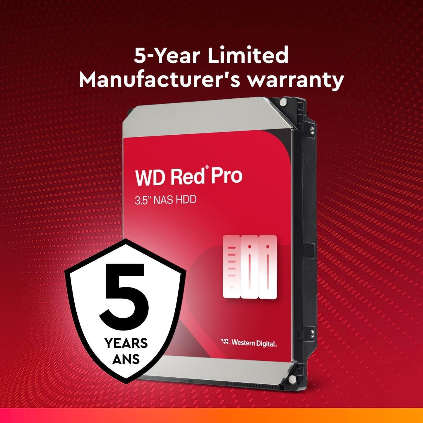 WD Red Pro 18TB NAS Internal Hard Drive HDD - 7200 RPM, SATA 6 Gb/s, CMR, 256 MB Cache, 3.5" - WD181KFGX