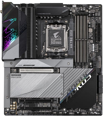 Gigabyte X670E AORUS MASTER ATX Motherboard - Supports AMD Ryzen 7000 Series CPUs (Socket AM5), DDR5 6400(OC), 1x PCIe 5.0 x16, 1x PCIe 4.0 x16, 2x M.2 PCI-E 5.0, 2x M.2 PCI-E 4.0, 2.5G LAN & Wi-Fi 6E - T