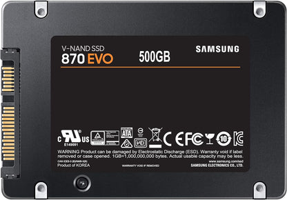 SAMSUNG 870 EVO 500GB 2.5 Inch SATA III Internal SSD MZ 77E500B/AM, Black