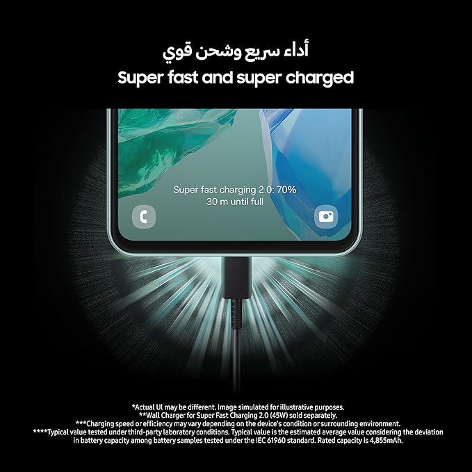 Samsung Galaxy M55 5G, Android Smartphone, Dual SIM Mobile Phone, 8GB RAM, 256GB Storage, Light Green 1 Year Warranty/Local Version - T