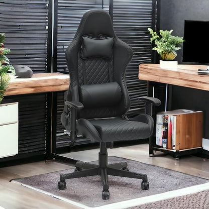 Multi Home Furniture Modern design Best Executive gaming chair MH-8884-Black for Video Gaming Chair for Pc with fully reclining back and head rest and soft leather (Black)