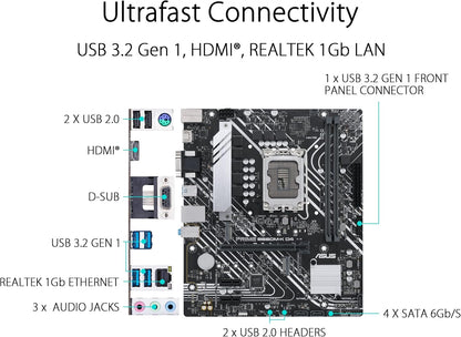 ASUS PRIME B660M-K DDR4 LGA 1700 Micro ATX Motherboard