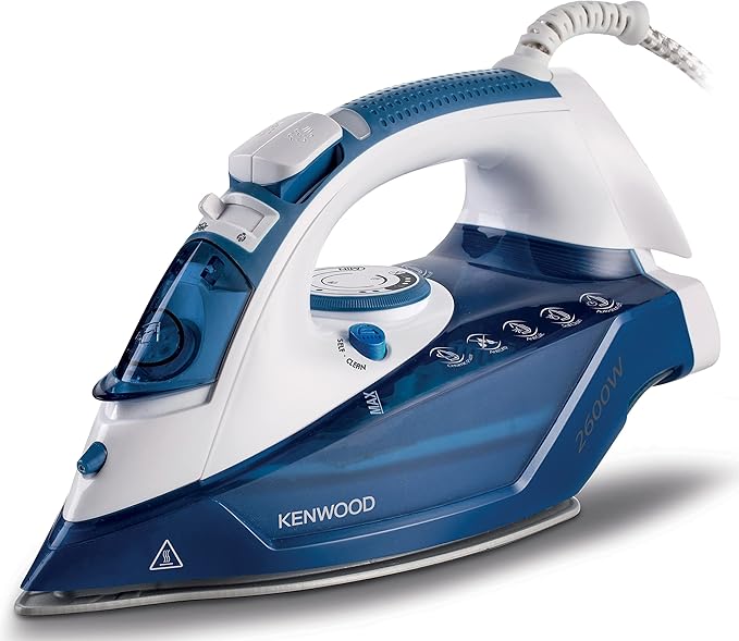 Kenwood Steam Iron 2600 Watts, Steam Shot Up to 140g, Steam emission 45g/min, Anti drip and Anti calc, STP75.000WB – International Warranty