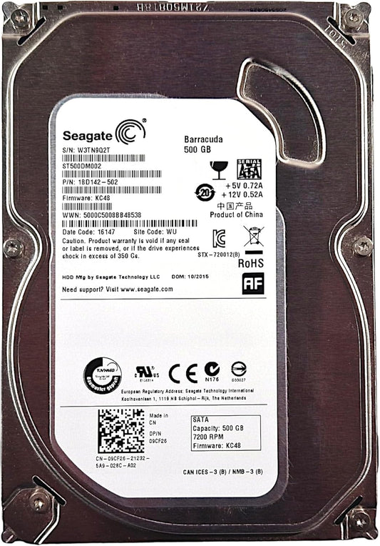 BQTEC Internal Hard Drive HDD for ST500DM002 500GB 7200 RPM SATA III 3.5" 16 MB Cache Refurbished