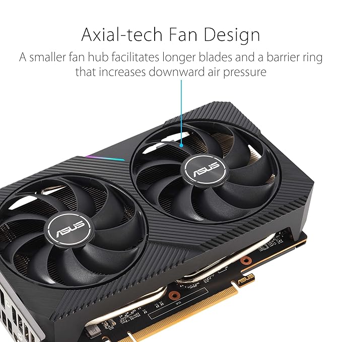 ASUS RX 6500 XT OC 4GB GDDR6 Dual Radeon — with two powerful Axial-tech fans and a 2-slot design for broad compatibility