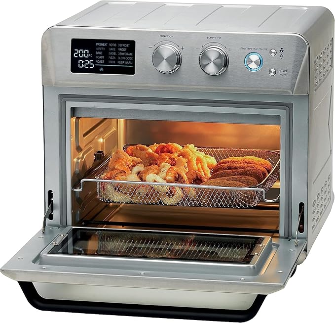 KENWOOD 2-in-1 25L Toaster Oven + Air Fryer-Oven Toaster Grill with Large Capacity, Rotisserie Function for Frying,Roasting, Grilling, Broiling, Baking, Browning,Defrosting,Heating MOA26.600SS Silver