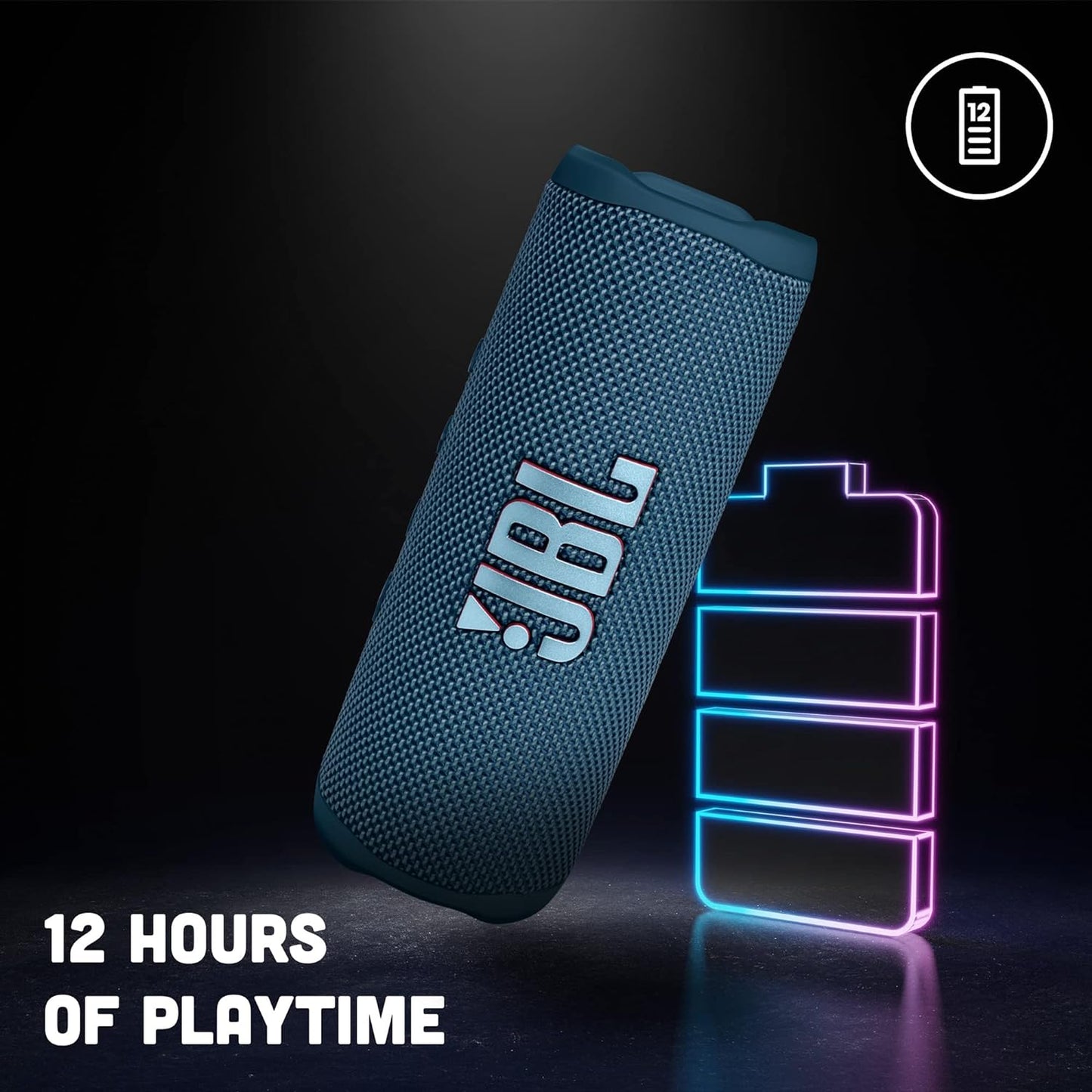 JBL Flip 6 Bluetooth Box in Blue - Waterproof Portable Speaker with 2-Way Speaker System for Powerful Sound - Up to 12 Hours of Wireless Music Play