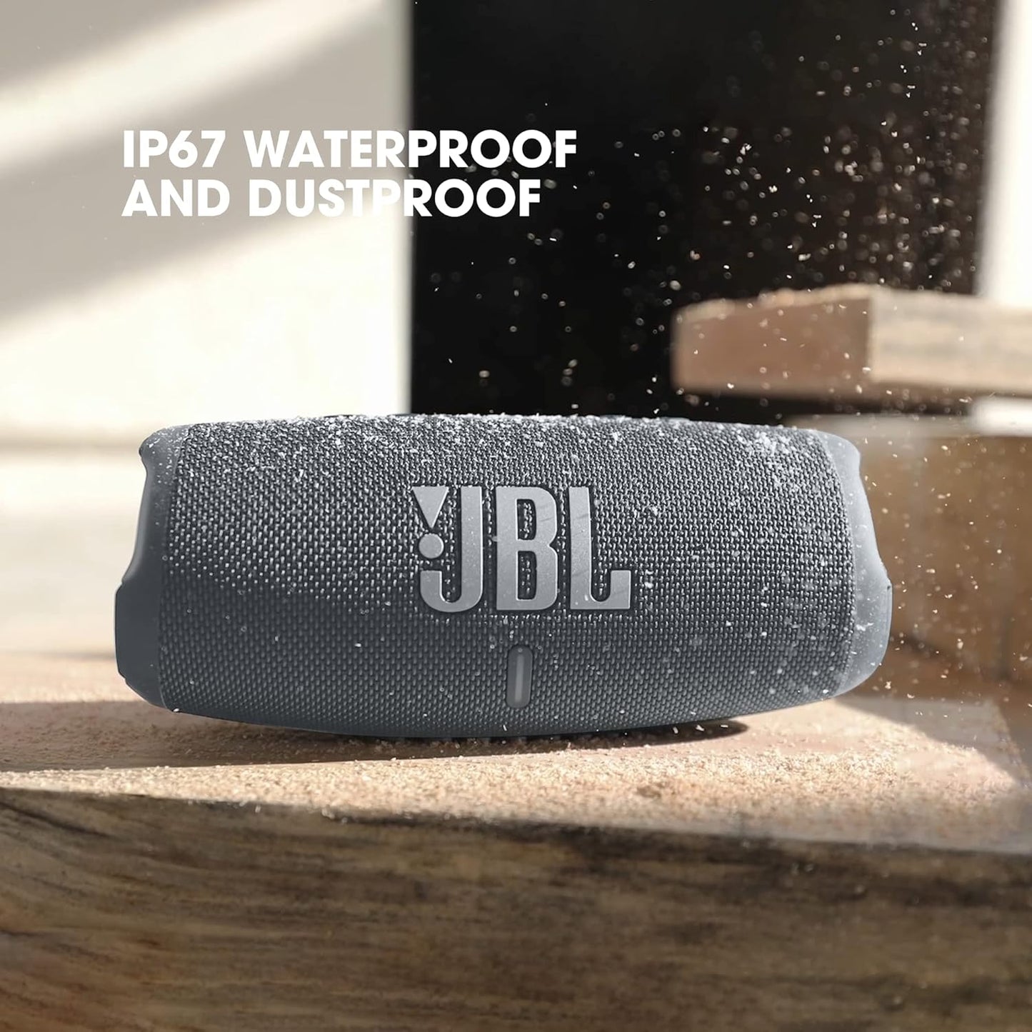 JBL Charge 5 - Portable Bluetooth Speaker with deep bass, IP67 waterproof and dustproof, 20 hours of playtime, built-in powerbank, in gray - T