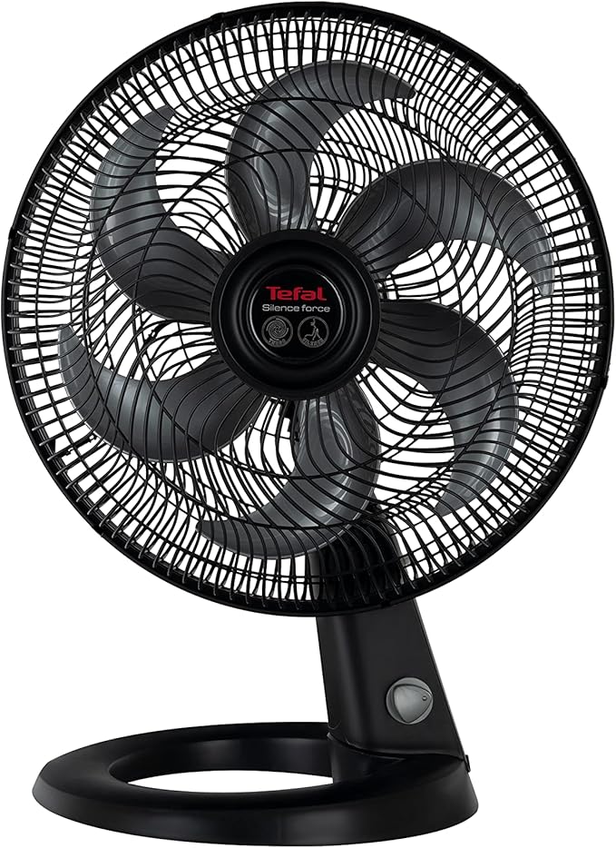 Tefal Silence Force Desk Fan, 16 Inch, 3 Speeds, Black - VG4110EE