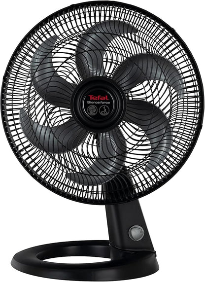 Tefal Silence Force Desk Fan, 16 Inch, 3 Speeds, Black - VG4110EE