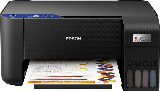 Epson EcoTank L3211 Home ink tank printer A4, colour, 3 in 1 printer with WiFi and SmartPanel App connectivity, Black, Compact