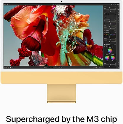 Apple 2023 iMac All-in-One Desktop Computer with M3 chip: 8-core CPU, 10-core GPU, 24-inch Retina Display, 8GB Unified Memory, 256GB SSD Storage, Matching Accessories. Works with iPhone/iPad; Yellow