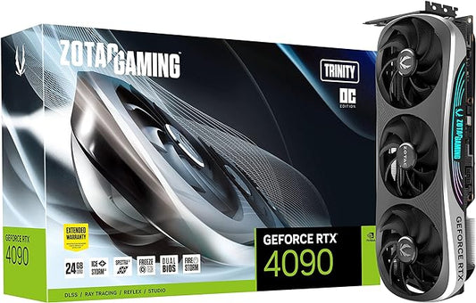 Zotac Gaming GeForce RTX 4090 Trinity OC Gaming Graphics Card, 24GB GDDR6X, 384bit, 21Gbps, PCIE 4.0, IceStorm 3.0 Advanced Cooling, Spectra 2.0 RGB Lighting, ZT-D40900J-10P