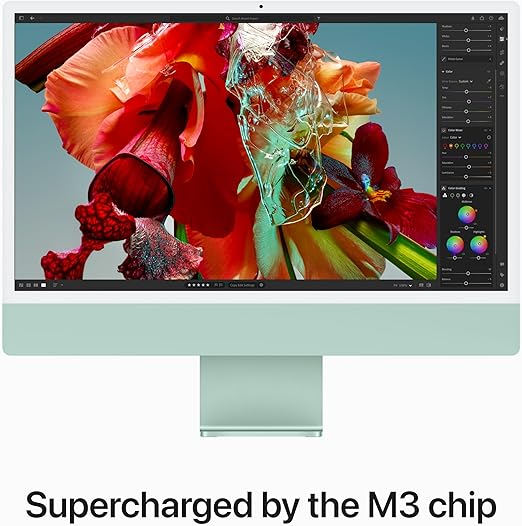 Apple 2023 iMac All-in-One Desktop Computer with M3 chip: 8-core CPU, 10-core GPU, 24-inch Retina Display, 256GB SSD Storage. Works with iPhone/iPad; Green With AppleCare+ (3 Years)