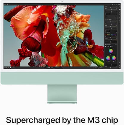 Apple 2023 iMac All-in-One Desktop Computer with M3 chip: 8-core CPU, 10-core GPU, 24-inch Retina Display, 256GB SSD Storage. Works with iPhone/iPad; Green With AppleCare+ (3 Years)