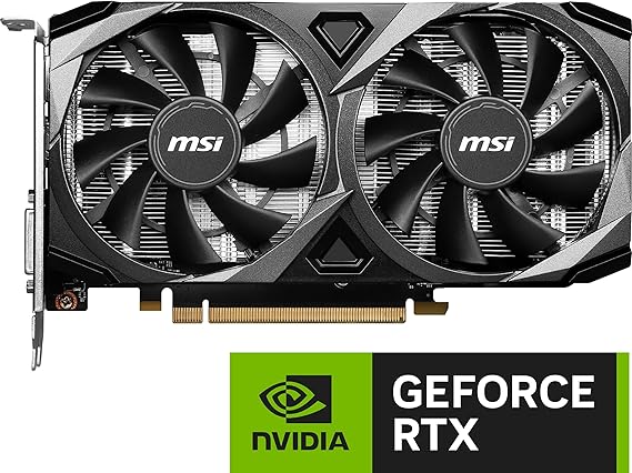 MSI Gaming GeForce RTX 3050 8GB GDRR6 128-Bit HDMI/DP PCIe 4 Torx Twin Fans Ampere OC Graphics Card (RTX 3050 Ventus 2X XS 8G OC)