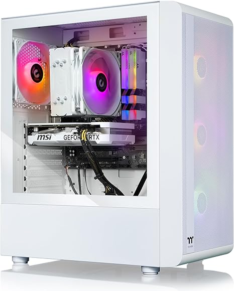 Thermaltake LCGS Quartz i350 R4 Gaming Desktop (Intel Core™ i5-12400F, 3600Mhz 16GB RGB Memory, NVIDIA GeForce® RTX 3050, 1TB NVMe M.2) S2QT-B66R-350-LCS,White