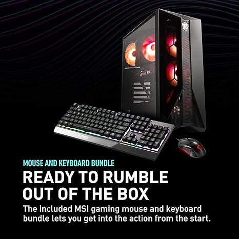 MSI Aegis ZS Gaming Desktop, AMD Ryzen 7 7700, GeForce RTX 4060, 16GB RAM, 1TB SSD, RGB Fan Cooling, Wi-Fi 6E, Keyboard & Mouse Included, DIY Friendly, Windows 11 Home-Adv: 7NUC-607US