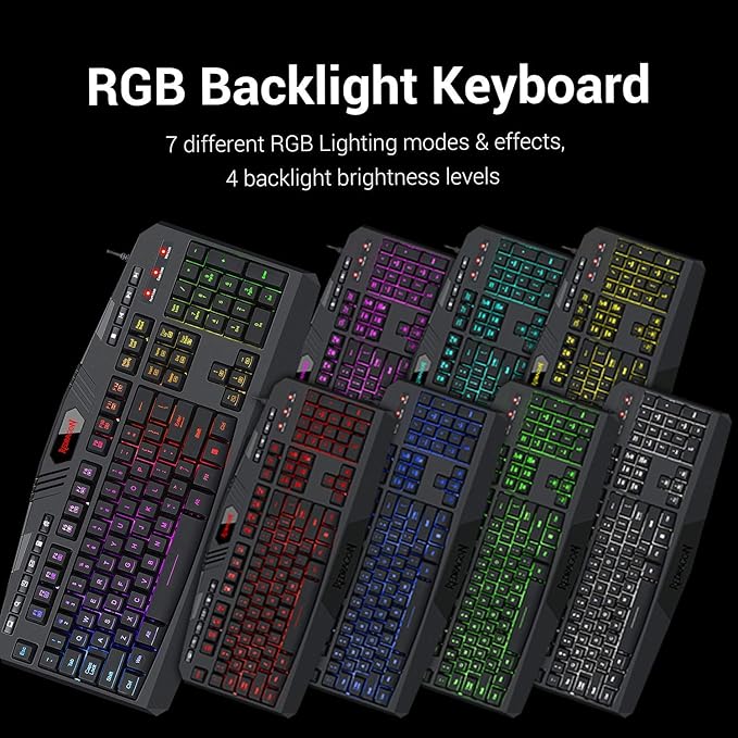 Redragon S101 Wired Rgb Backlit Gaming 4 In 1 Combo