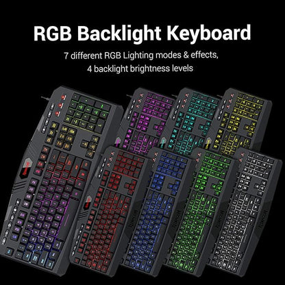 Redragon S101 Wired Rgb Backlit Gaming 4 In 1 Combo