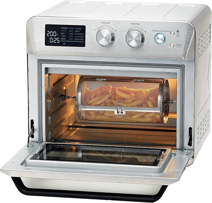 KENWOOD 2-in-1 25L Toaster Oven + Air Fryer-Oven Toaster Grill with Large Capacity, Rotisserie Function for Frying,Roasting, Grilling, Broiling, Baking, Browning,Defrosting,Heating MOA26.600SS Silver