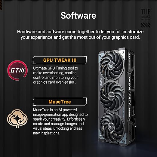 ASUS TUF Gaming GeForce RTX ™ 5070 12GB GDDR7 OC Edition Gaming Graphics Card (PCIe® 5.0, HDMI®/DP 2.1, 3.125-slot, Military-Grade Components, Protective PCB Coating, axial-tech Fans) - T