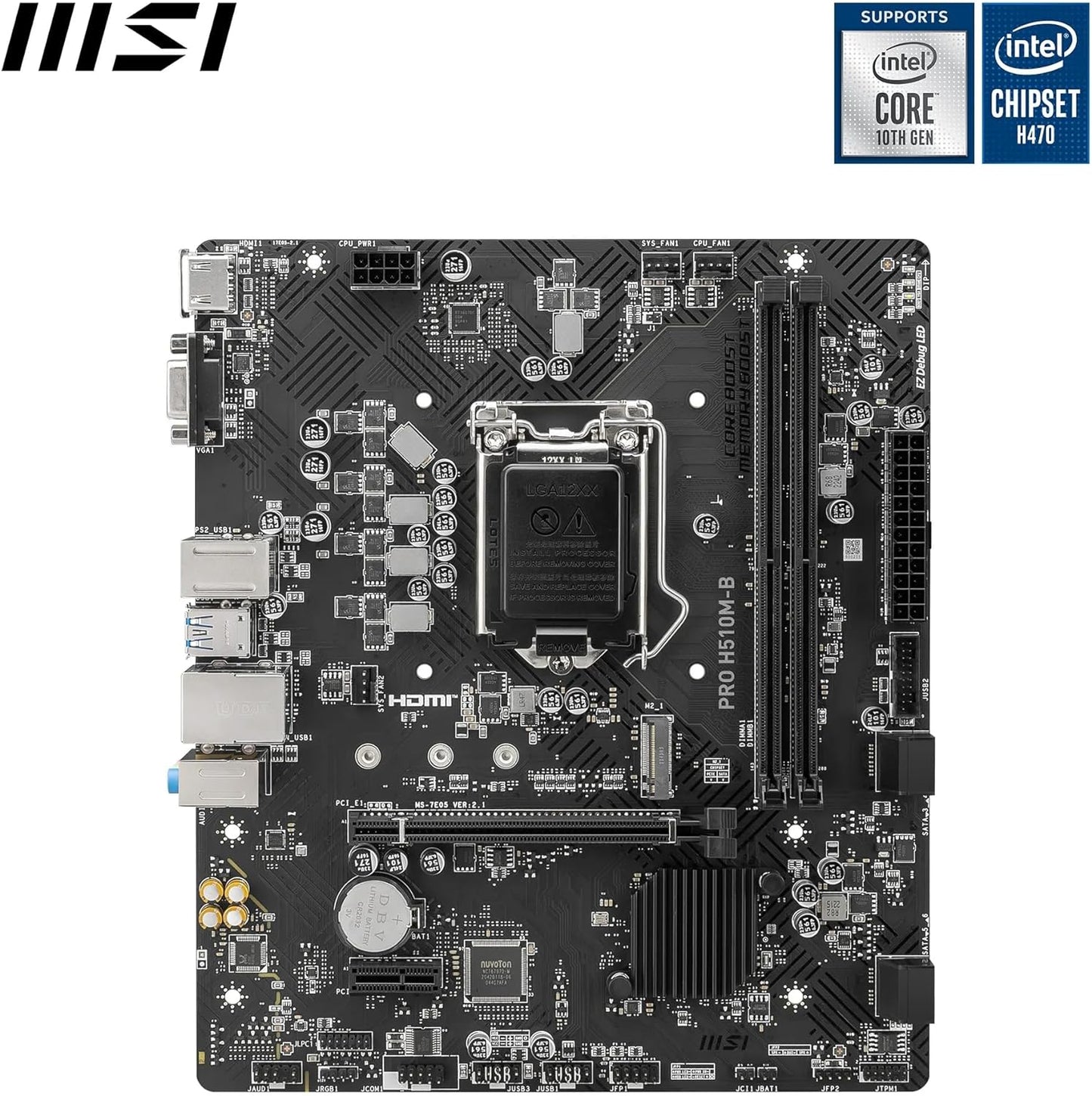 MSI PRO H510M-B (Socket 1200/H470/DDR4/S-ATA 6Gb/s/Micro ATX) - T